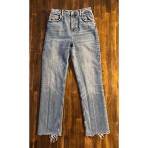 Reformation Women's 27 Liza Jeans Straight Cropped Ultra High Rise Denim